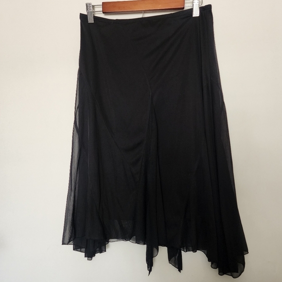 Vintage black Witchy 90s mesh asymmetrical skirt - Picture 2 of 8
